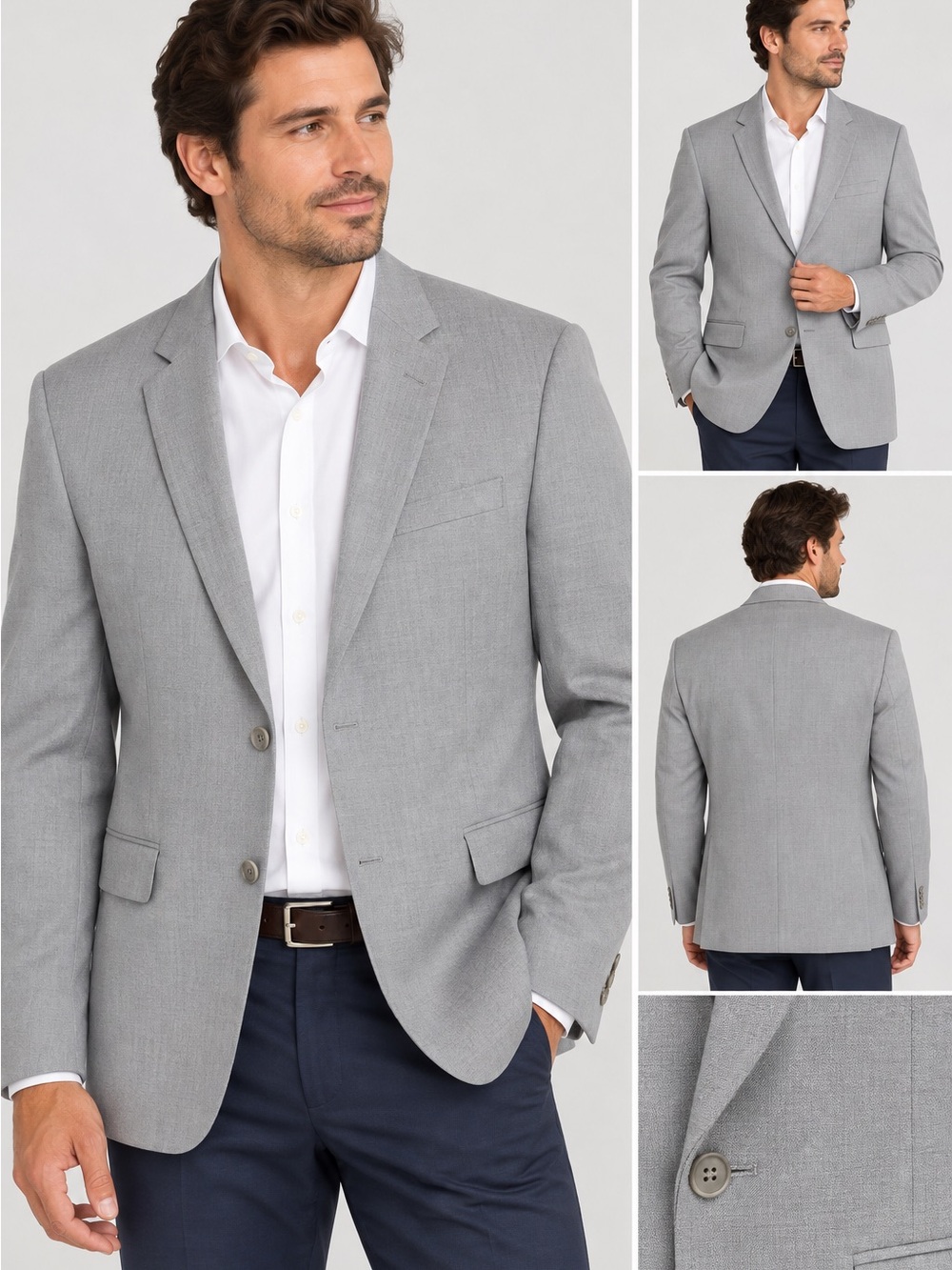 NWOT Light Gray Skinny Fit Stretch Blazer
